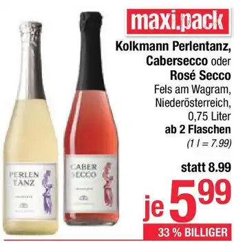 Maximarkt Kolkmann Perlentanz, Cabersecco oder Rosé Secco Angebot