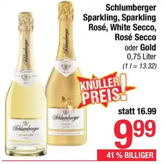 Maximarkt Schlumberger Sparkling, Sparkling Rosé, White Secco, Rosé Secco oder Gold Angebot