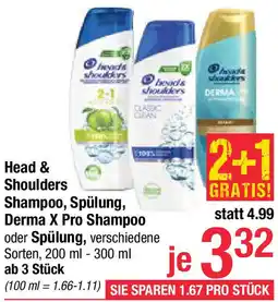 Maximarkt Head & Shoulders Shampoo, Spülung, Derma X Pro Shampoo oder Spülung Angebot