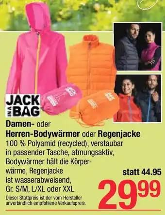 Maximarkt Damen- oder Herren-Bodywärmer oder Regenjacke Angebot