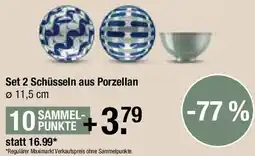 Maximarkt Set 2 Schüsseln aus Porzellan Angebot