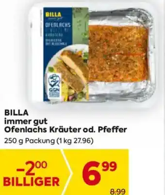 Billa BILLA immer gut Ofenlachs Kräuter od. Pfeffer Angebot