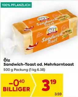 Billa Sandwich-Toast od. Mehrkorntoast Angebot