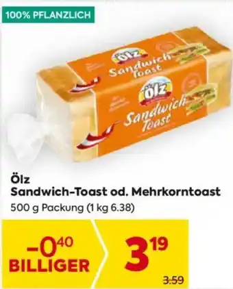 Billa Sandwich-Toast od. Mehrkorntoast Angebot