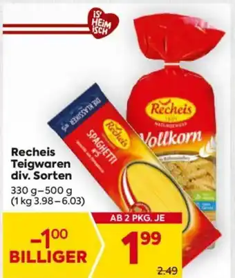 Billa Recheis Teigwaren Angebot