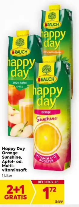 Billa Happy Day Orange Sunshine, Apfel-od. Multi- vitaminsaft Angebot