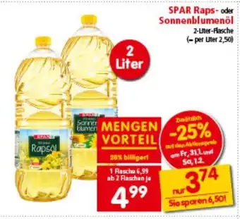 Interspar SPAR Raps- oder Sonnenblumenöl Angebot