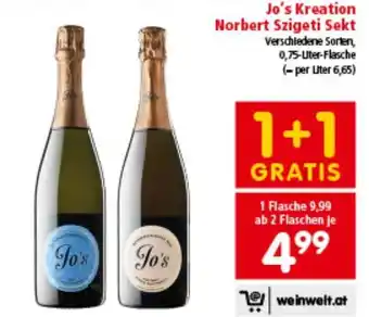 Interspar Jo's Kreation Norbert Szigeti Sekt Angebot