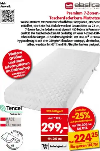 Interspar Premium 7-Zonen- Taschenfederkern-Matratze Angebot