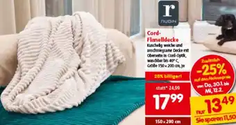 Interspar Cord- Flanelldecke Angebot