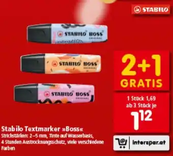 Interspar Stabilo Textmarker Boss Angebot