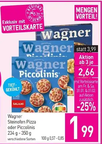 Sutterlüty Wagner Steinofen Pizza oder Piccolinis Angebot