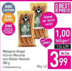 Sutterlüty Metzgerei Broger Hühner Wienerle vom Wälder Hennele Angebot