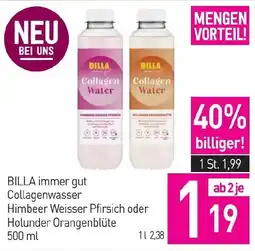 Sutterlüty BILLA immer gut Collagenwasser Himbeer Weisser Pfirsich Angebot