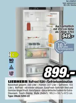 Red Zac NoFrost Kühl-/Gefrierkombination Angebot