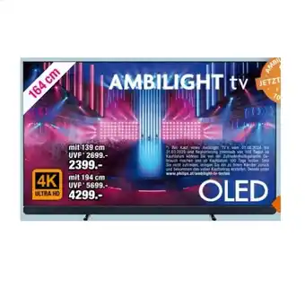 Red Zac 164 cm Ultra HD OLED Ambilight TV 65OLED909/12 UVP 3699€ RED ZAC Angebot