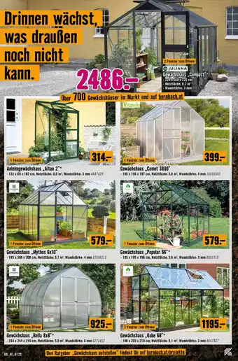 Hornbach Gewächshäuser & Zubehör Angebot