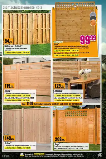 Hornbach Gartenzäune & Sichtschutz Angebot