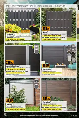 Hornbach BPC-& WPC-Zäune Angebot