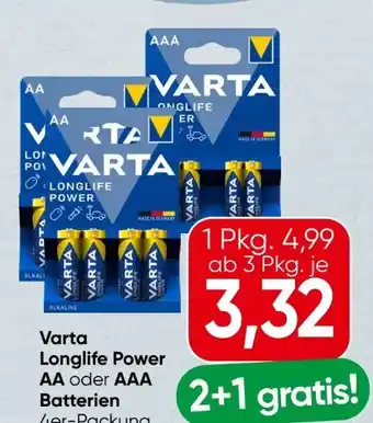 Spar Varta Batterien Longlife Max Power Angebot