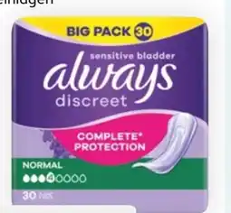 Bipa Always Discreet Inkontinenz Einlagen Angebot