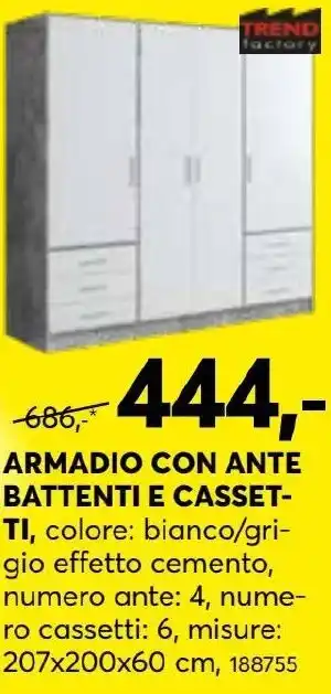 Rutar armadio con ante battenti e casset- ti Angebot