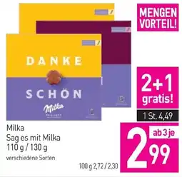 Sutterlüty Milka sag es mit milka Angebot