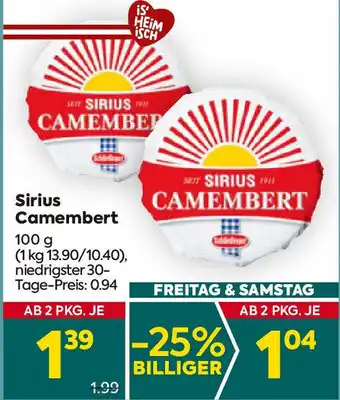 Billa Sirius Camembert Angebot