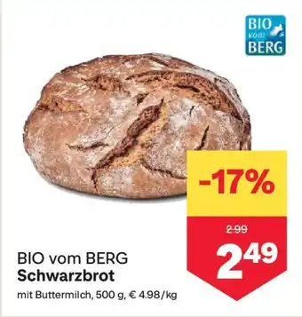 MPreis Bio vom berg schwarzbrot Angebot