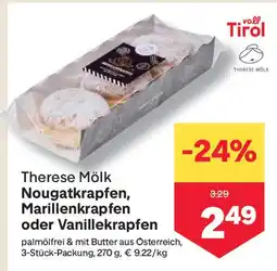 MPreis Therese mölk nougatkrapfen, marillenkrapfen Angebot