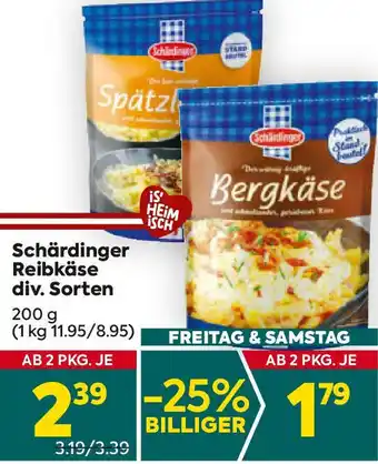 Billa Schärdinger reibkäse Angebot