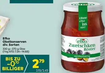 Billa Efko obstkonserven Angebot