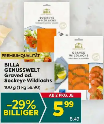 Billa BILLA GENUSSWELT Graved od. Sockeye Wildlachs Angebot