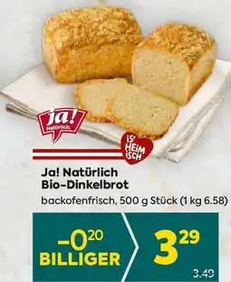 Billa Ja! natürlich bio-dinkelbrot Angebot