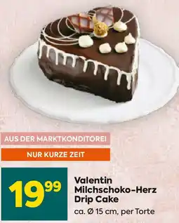 Billa Valentin milchschoko-herz drip cake Angebot