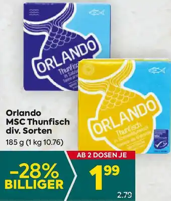 Billa Orlando msc thunfisch Angebot