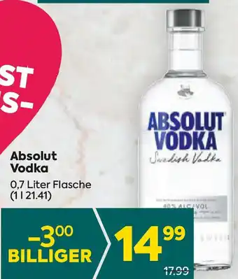 Billa Absolut vodka Angebot