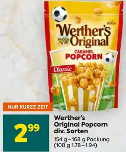 Billa Werther's original popcorn Angebot