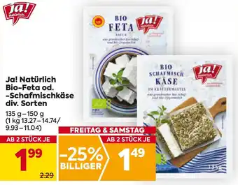 Billa Bio-feta od. -schafmischkäse Angebot