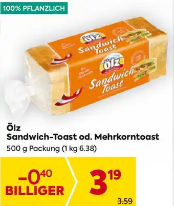 Billa Ölz Sandwich-Toast od. Mehrkorntoast Angebot