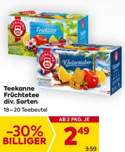 Billa Teekanne Früchtetee div. Sorten Angebot