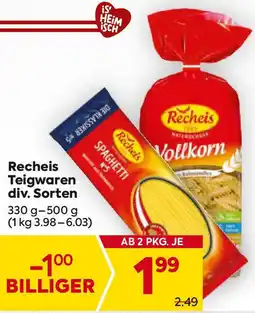 Billa Recheis teigwaren Angebot