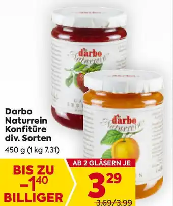 Billa Darbo Naturrein Konfitüre div. Sorten Angebot