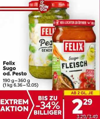 Billa Felix Sugo od. Pesto Angebot