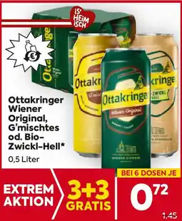 Billa Ottakringer wiener original, g'mischtes od. bio- zwickl-hell Angebot