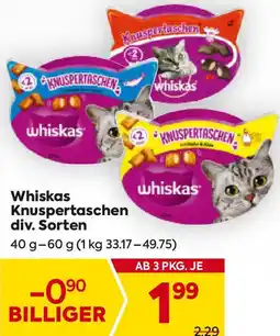 Billa Whiskas knuspertaschen Angebot