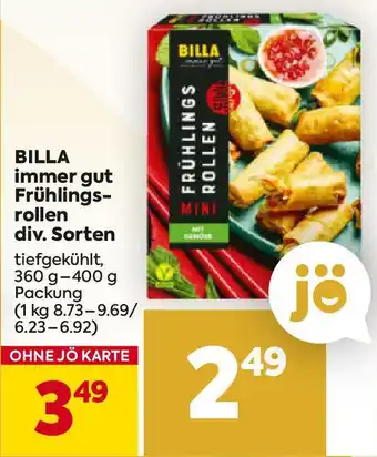 Billa Fruhlings rollen Angebot