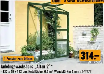 Hornbach Anlehngewächshaus Altan 2 Angebot