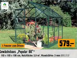 Hornbach Gewächshaus Popular 66 Angebot