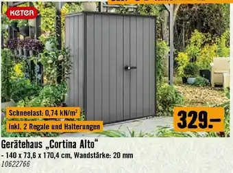 Hornbach Gerätehaus Cortina Alto Angebot